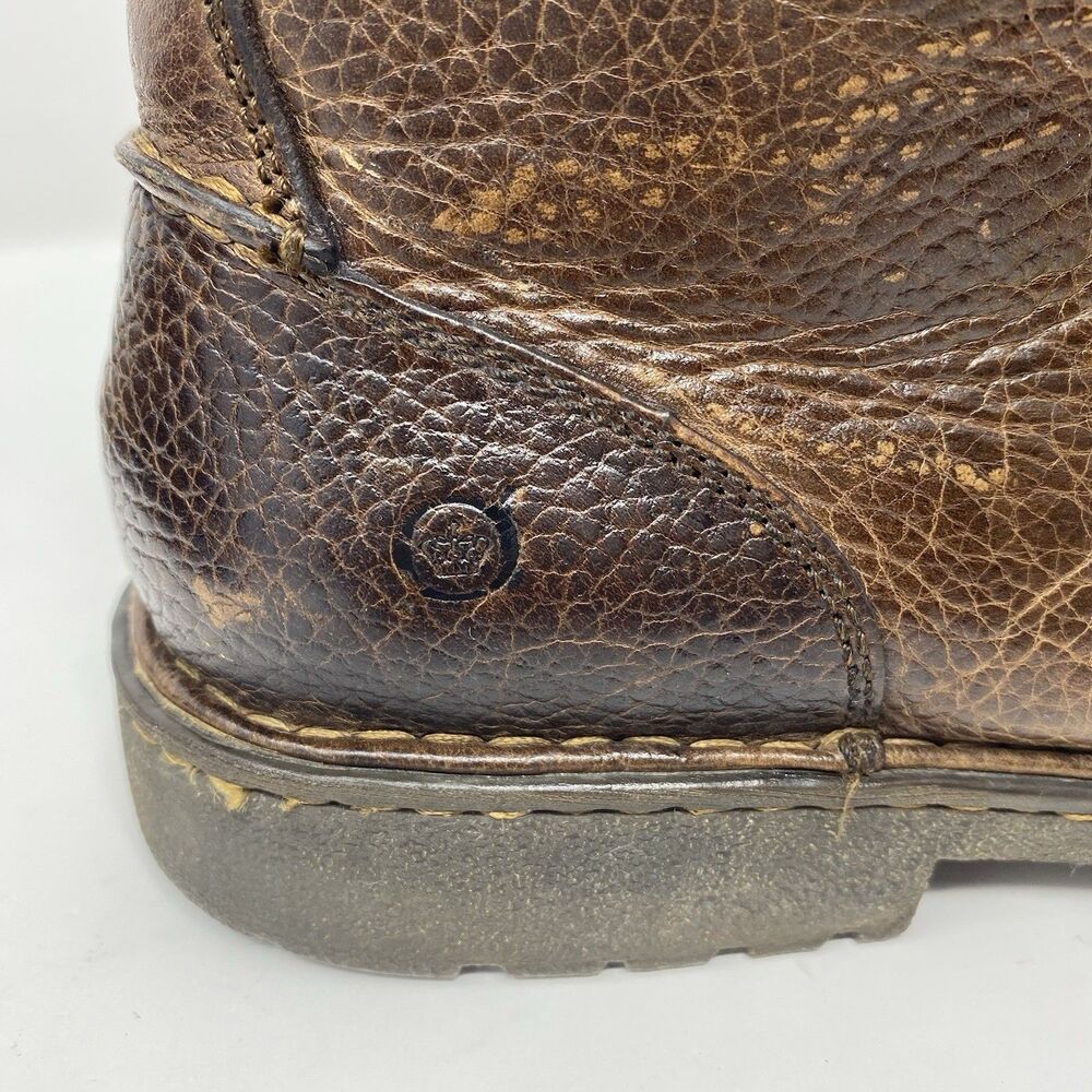 Born Mens 9.5 Brown Pebbled Leather Distressed Chukka Ankle Boots Lace-Up Preppy - Picture 9 of 16